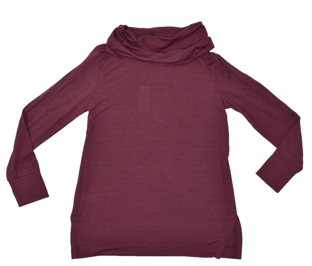 NEW LOFT Women's Regular Size M Burgundy Cowl Neck Tunic Sweater